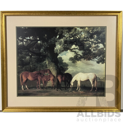 Framed George Stubbs 'Green Pastures' Print