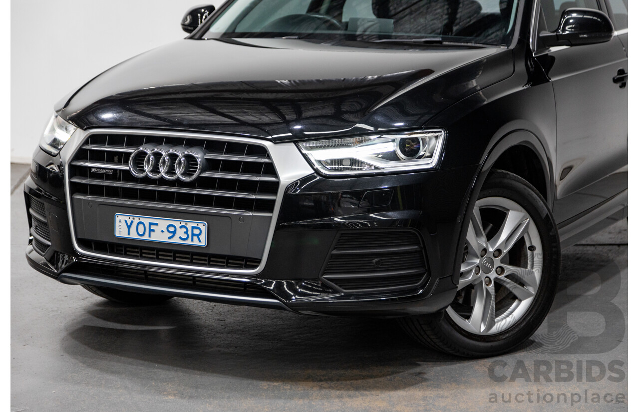 11/2016 Audi Q3 2.0 TFSI Sport Quattro (AWD) 8U MY17 4d Wagon Mythos Black Metallic Turbo 2.0L