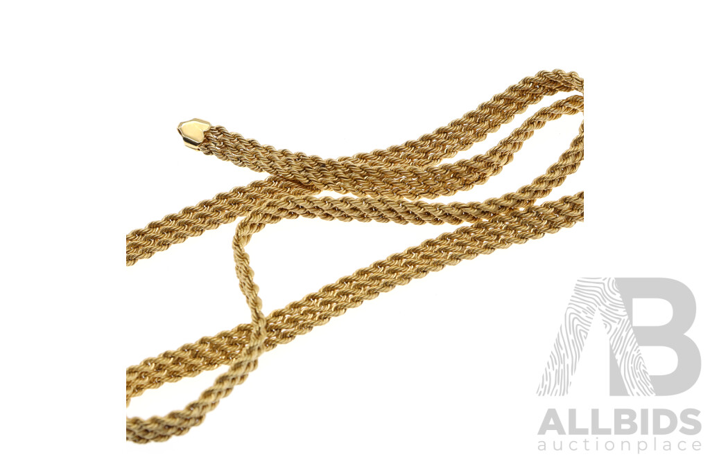 9ct Fancy Rope Twist Necklace, 6mm Wide, 45cm Long, 10.50 Grams