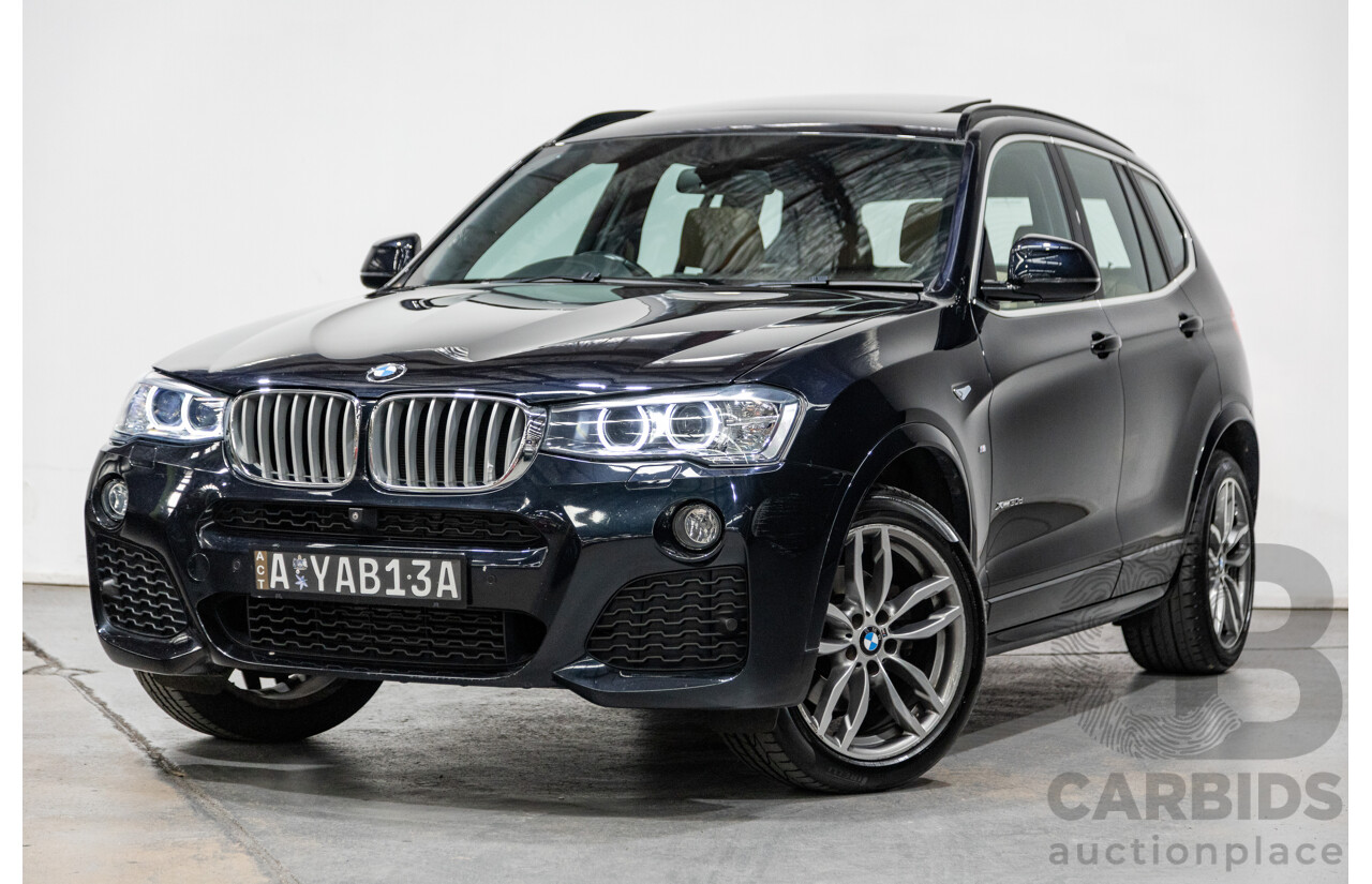 5/2017 BMW X3 Xdrive 30d LCI (AWD) F25 M-Sport Package MY17 4d Wagon Carbon Black Metallic Turbo Diesel 3.0L