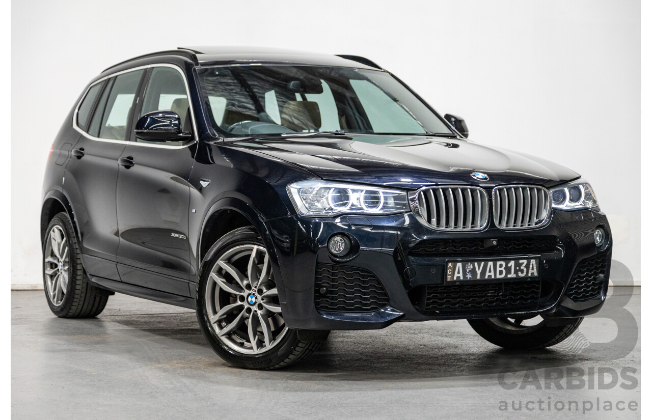 5/2017 BMW X3 Xdrive 30d LCI (AWD) F25 M-Sport Package MY17 4d Wagon Carbon Black Metallic Turbo Diesel 3.0L