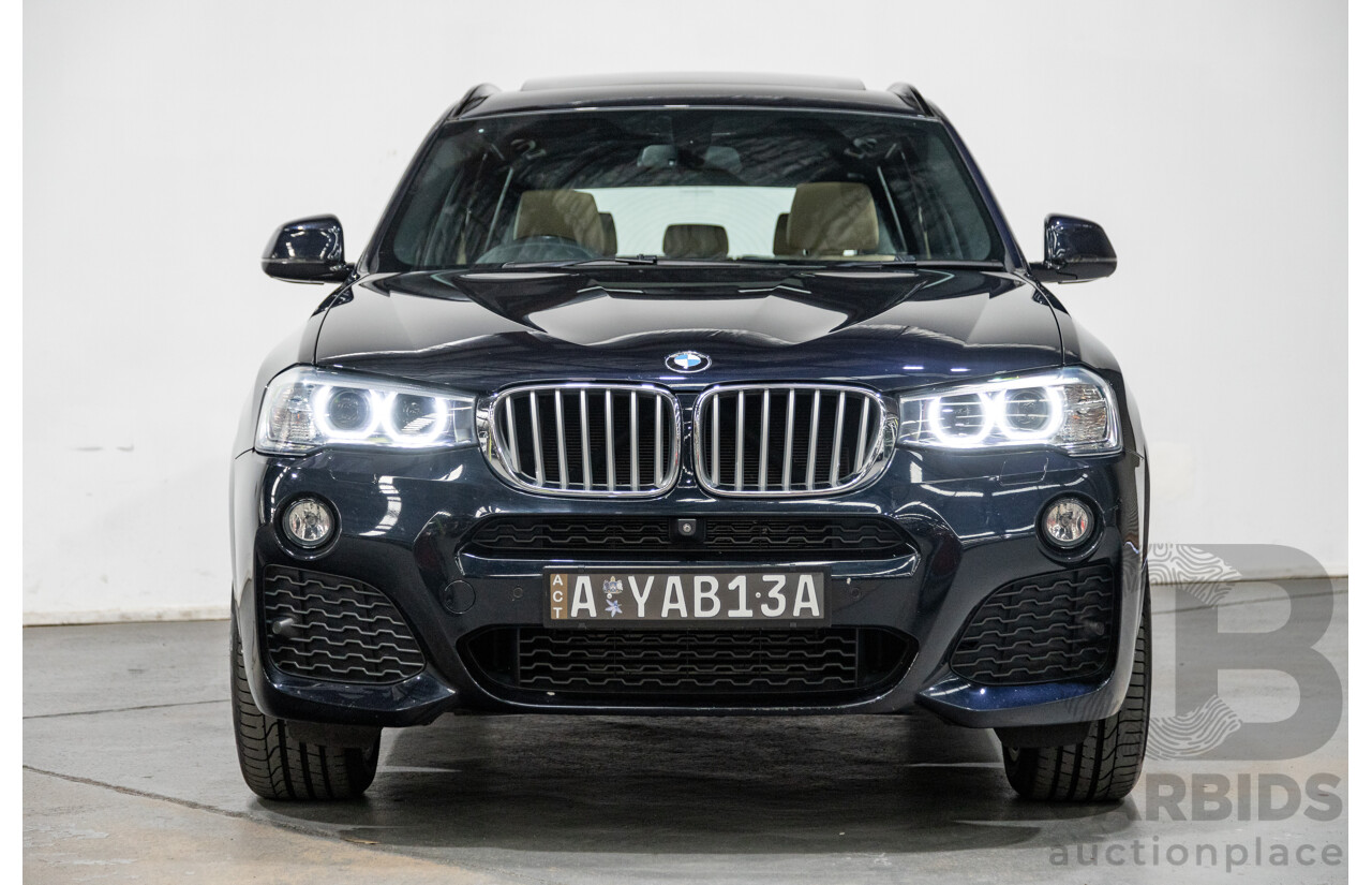 5/2017 BMW X3 Xdrive 30d LCI (AWD) F25 M-Sport Package MY17 4d Wagon Carbon Black Metallic Turbo Diesel 3.0L