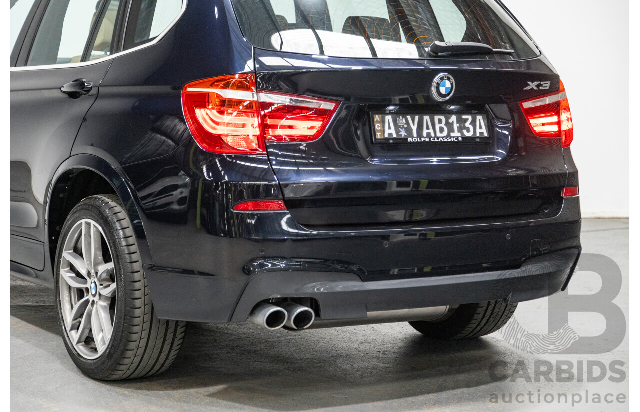 5/2017 BMW X3 Xdrive 30d LCI (AWD) F25 M-Sport Package MY17 4d Wagon Carbon Black Metallic Turbo Diesel 3.0L