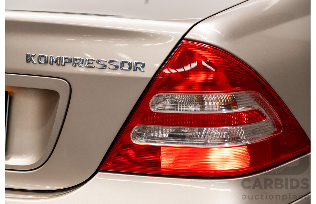 03/2003 Mercedes Benz C180 Kompressor Classic W203 4d Sedan Travertine Beige Metallic Supercharged 1.8L