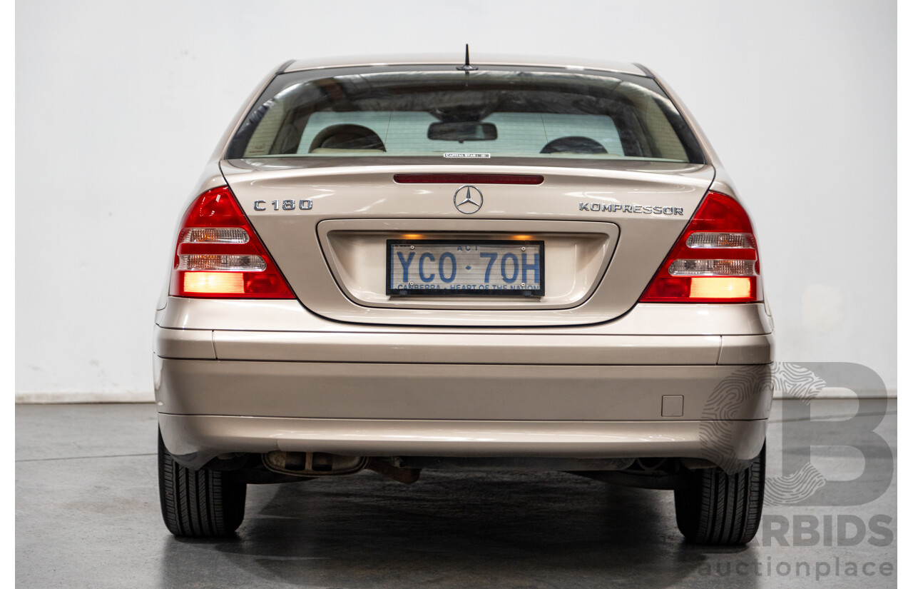 03/2003 Mercedes Benz C180 Kompressor Classic W203 4d Sedan Travertine Beige Metallic Supercharged 1.8L