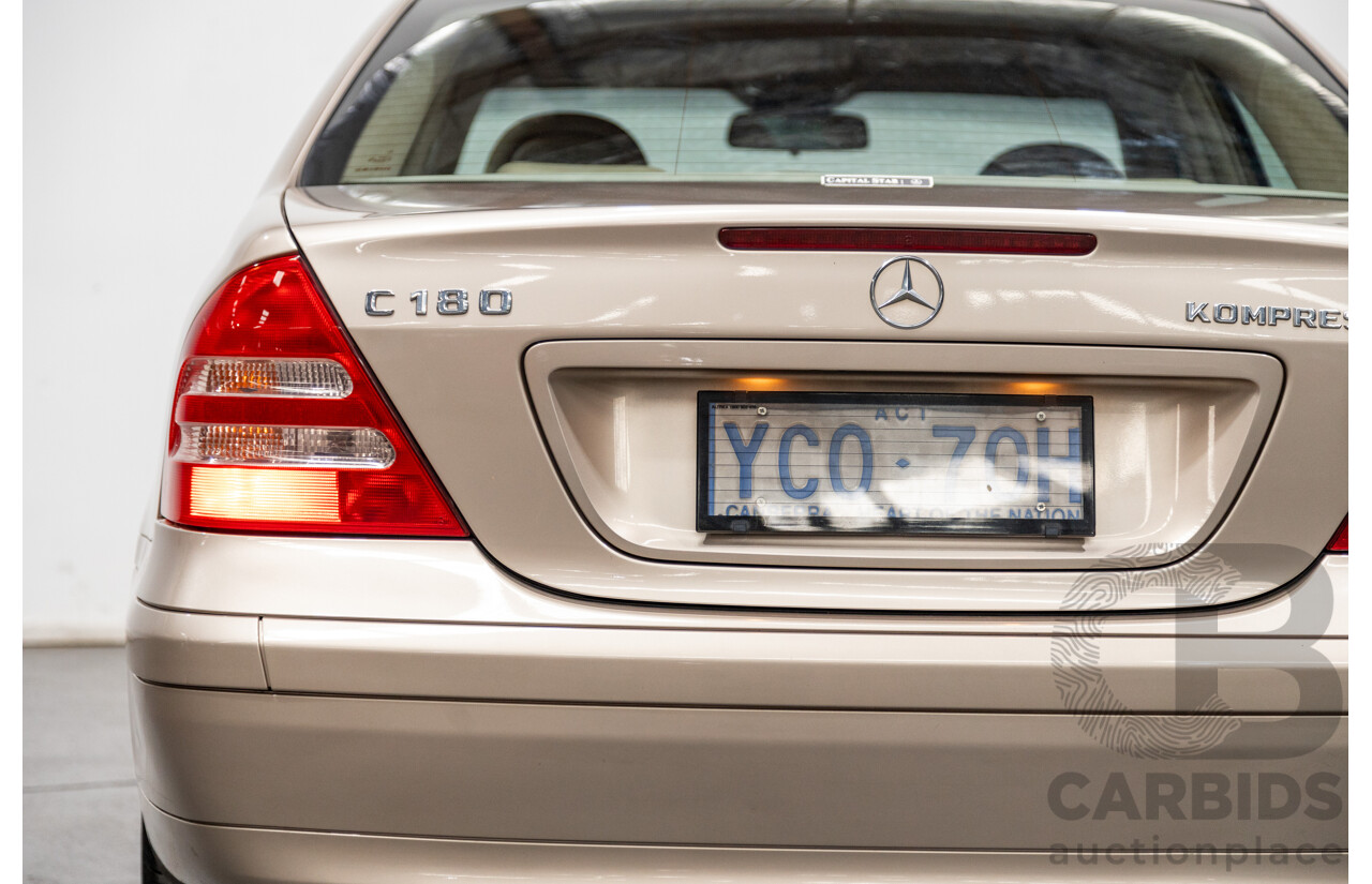 03/2003 Mercedes Benz C180 Kompressor Classic W203 4d Sedan Travertine Beige Metallic Supercharged 1.8L