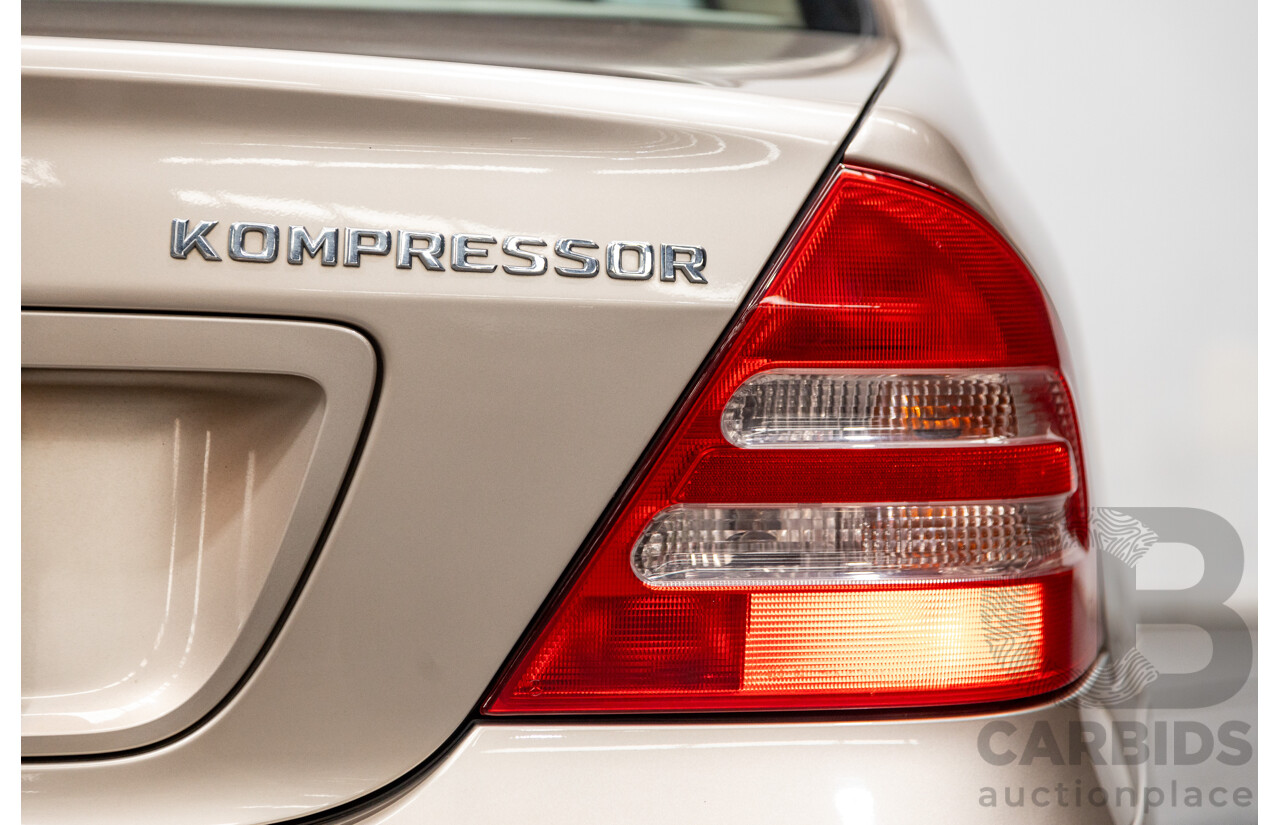 03/2003 Mercedes Benz C180 Kompressor Classic W203 4d Sedan Travertine Beige Metallic Supercharged 1.8L