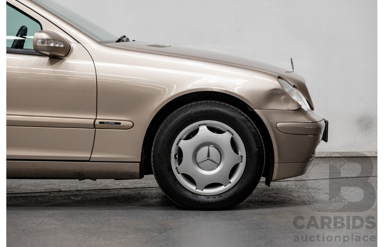 03/2003 Mercedes Benz C180 Kompressor Classic W203 4d Sedan Travertine Beige Metallic Supercharged 1.8L