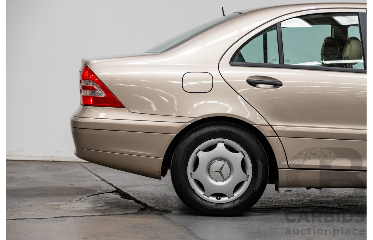 03/2003 Mercedes Benz C180 Kompressor Classic W203 4d Sedan Travertine Beige Metallic Supercharged 1.8L