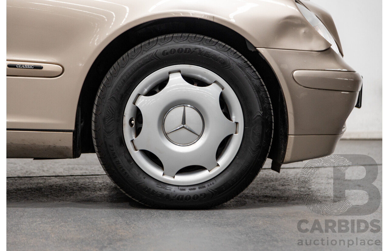 03/2003 Mercedes Benz C180 Kompressor Classic W203 4d Sedan Travertine Beige Metallic Supercharged 1.8L