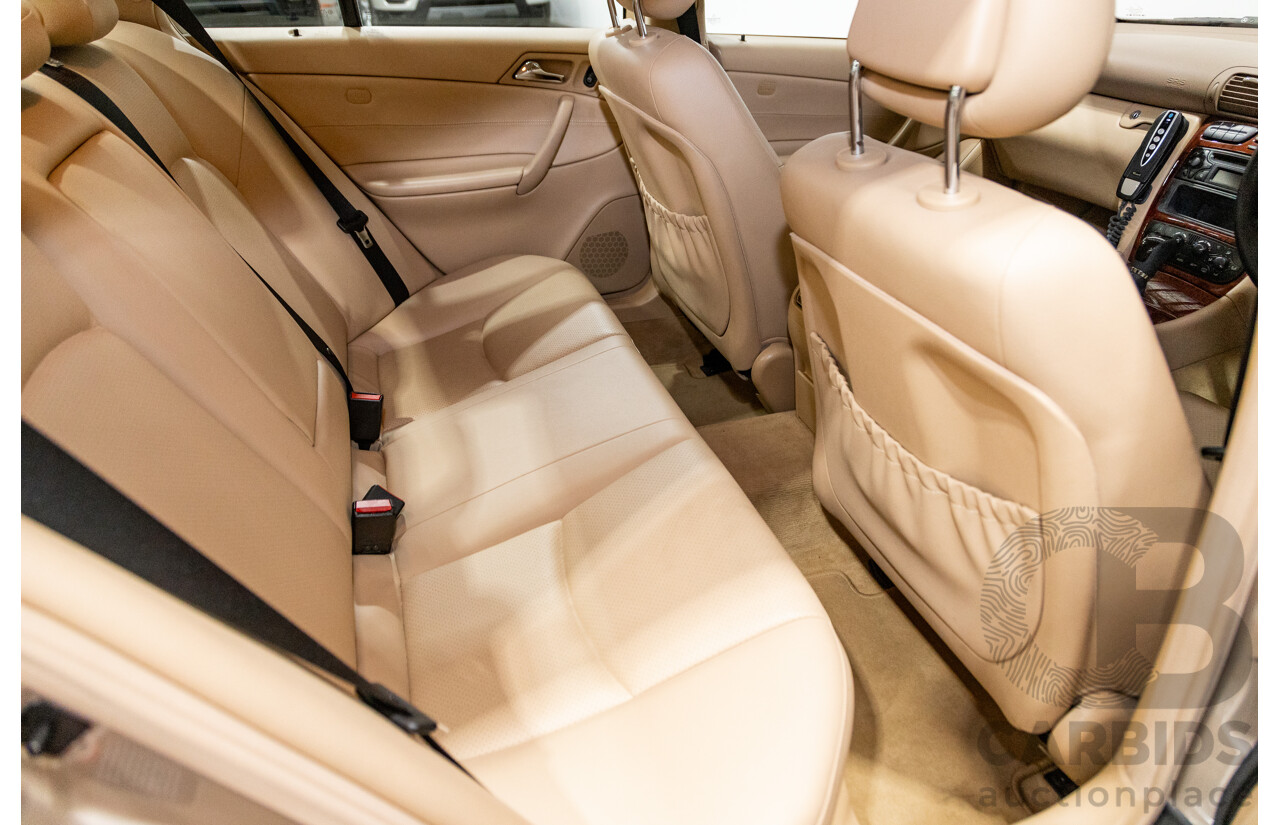03/2003 Mercedes Benz C180 Kompressor Classic W203 4d Sedan Travertine Beige Metallic Supercharged 1.8L