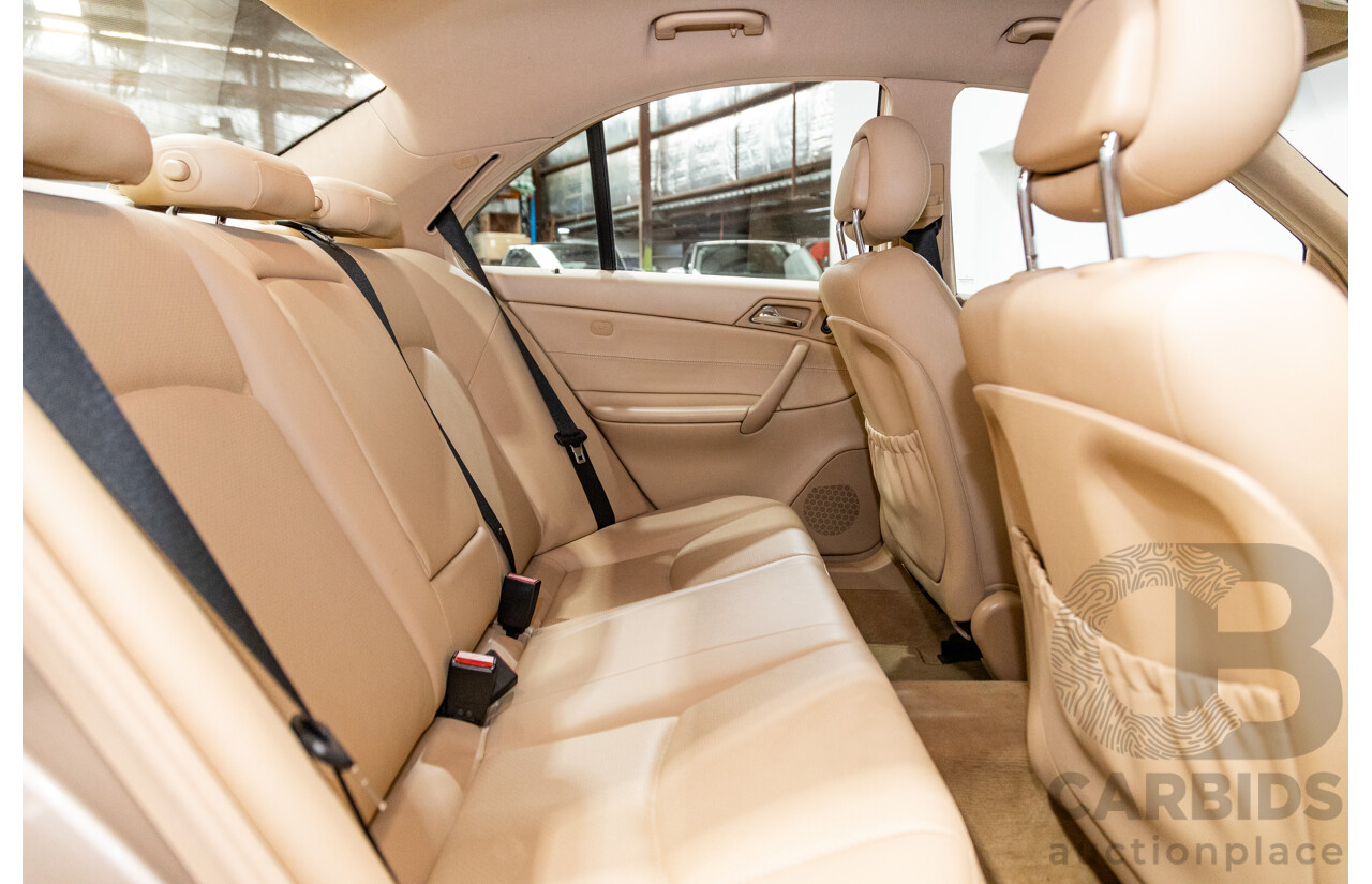 03/2003 Mercedes Benz C180 Kompressor Classic W203 4d Sedan Travertine Beige Metallic Supercharged 1.8L