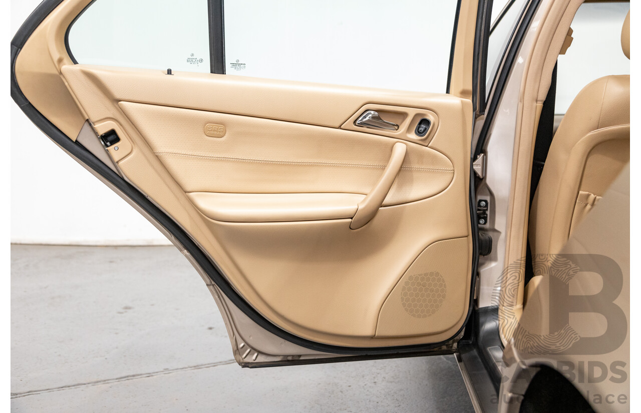 03/2003 Mercedes Benz C180 Kompressor Classic W203 4d Sedan Travertine Beige Metallic Supercharged 1.8L