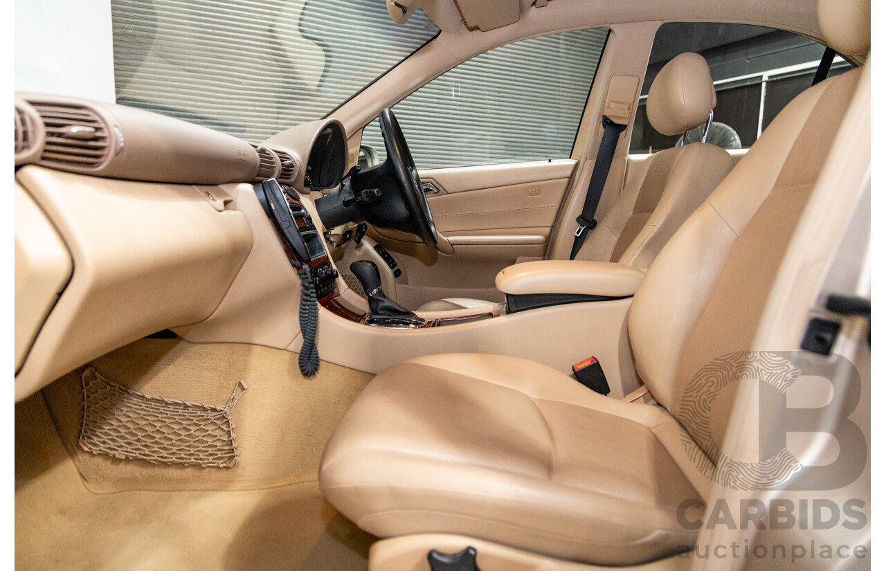 03/2003 Mercedes Benz C180 Kompressor Classic W203 4d Sedan Travertine Beige Metallic Supercharged 1.8L