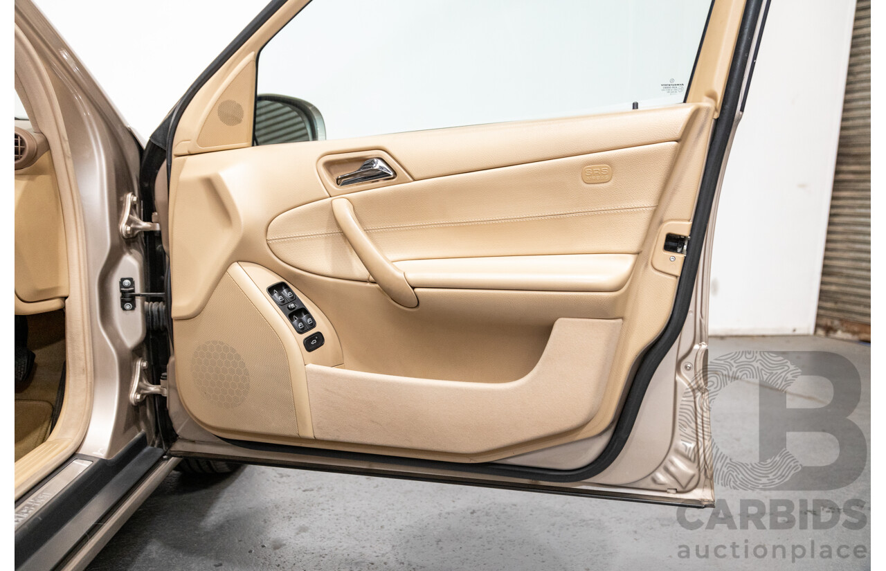 03/2003 Mercedes Benz C180 Kompressor Classic W203 4d Sedan Travertine Beige Metallic Supercharged 1.8L