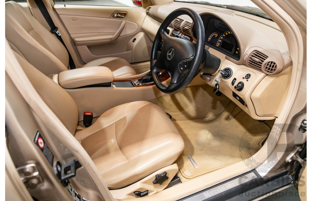 03/2003 Mercedes Benz C180 Kompressor Classic W203 4d Sedan Travertine Beige Metallic Supercharged 1.8L