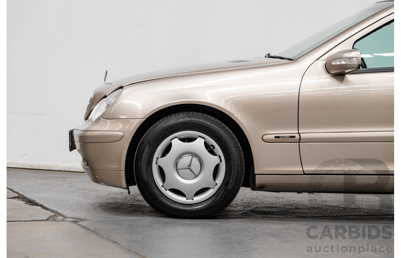 03/2003 Mercedes Benz C180 Kompressor Classic W203 4d Sedan Travertine Beige Metallic Supercharged 1.8L