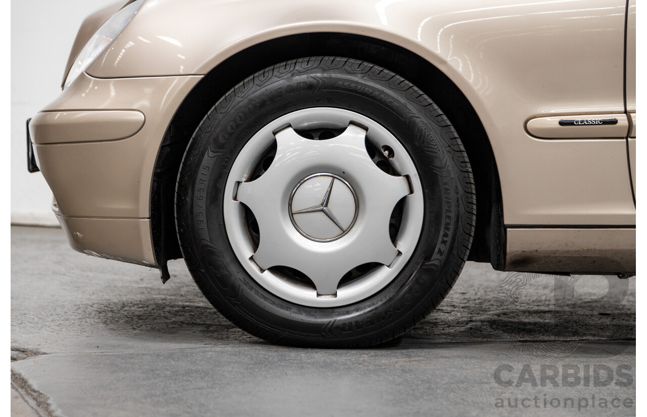 03/2003 Mercedes Benz C180 Kompressor Classic W203 4d Sedan Travertine Beige Metallic Supercharged 1.8L