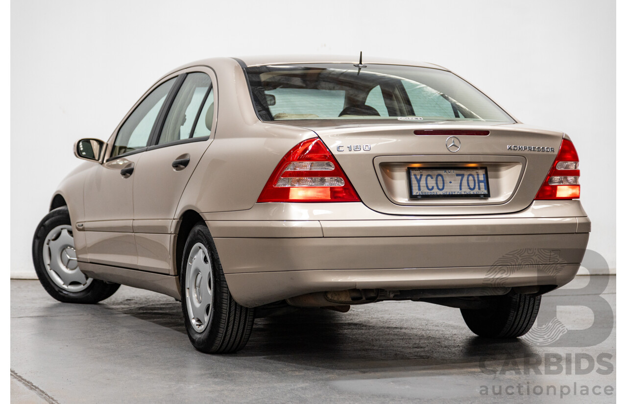 03/2003 Mercedes Benz C180 Kompressor Classic W203 4d Sedan Travertine Beige Metallic Supercharged 1.8L