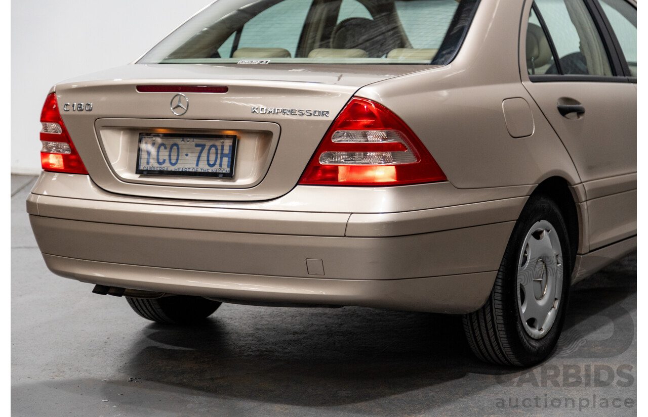 03/2003 Mercedes Benz C180 Kompressor Classic W203 4d Sedan Travertine Beige Metallic Supercharged 1.8L