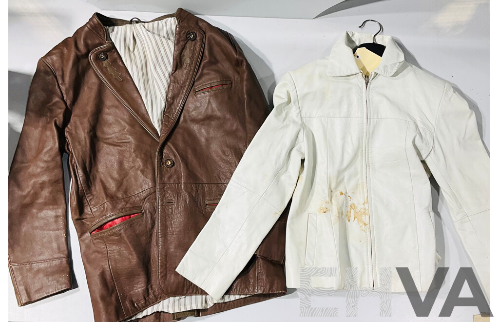 Hphorn Lamb Leather Jacket - Size 50 and Moderately Stained Siricco Leather Jacket - Size L