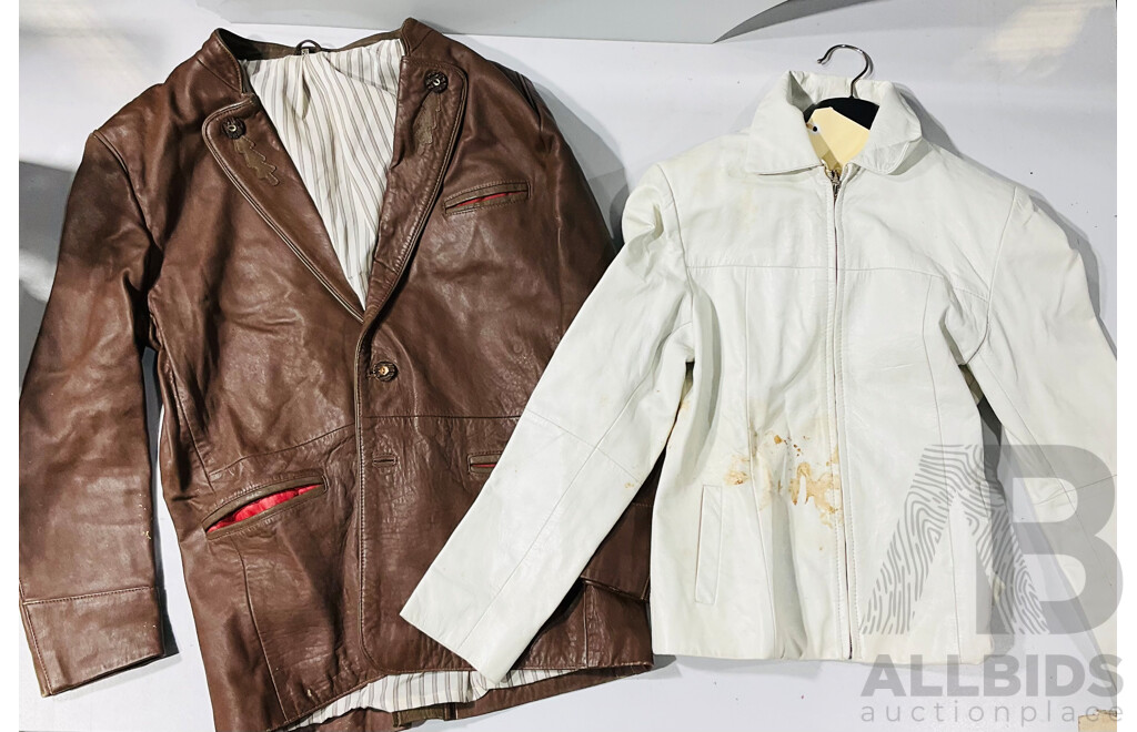 Hphorn Lamb Leather Jacket - Size 50 and Moderately Stained Siricco Leather Jacket - Size L