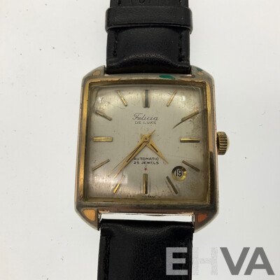 Four Vintage Mechanical Watches Including Felicia De Luxe with Date Function, Valgine with Date Function, Palmex De Luxe, Gisa Swiss