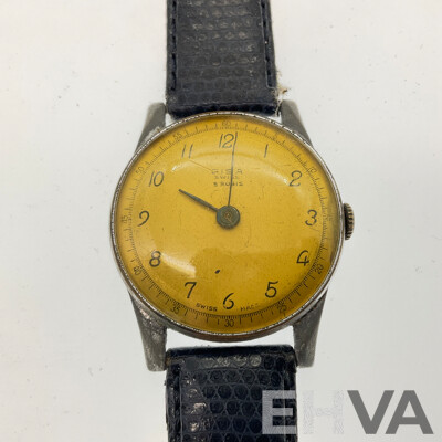 Four Vintage Mechanical Watches Including Felicia De Luxe with Date Function, Valgine with Date Function, Palmex De Luxe, Gisa Swiss