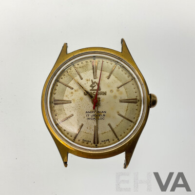 Three Vintage Unicorn Watches Including Two Amphibian and Example with Seconds Dial, Swiss Made