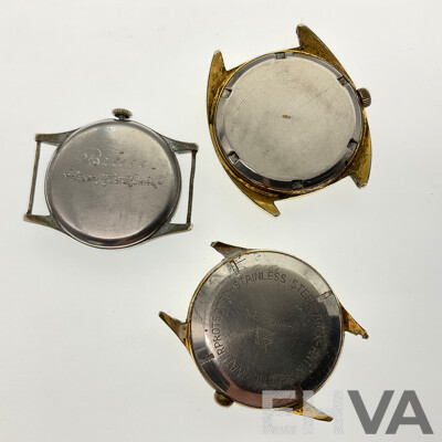 Three Vintage Unicorn Watches Including Two Amphibian and Example with Seconds Dial, Swiss Made