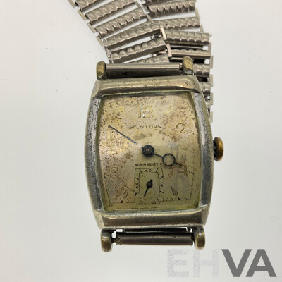 Three Vintage Unicorn Silver Tone Watches Including Amphibian, Swiss Made