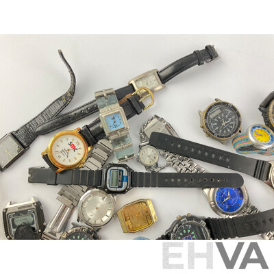 Collection of Digital and Anlogue Watches for Restoration or Parts Including Colorado and Seiko