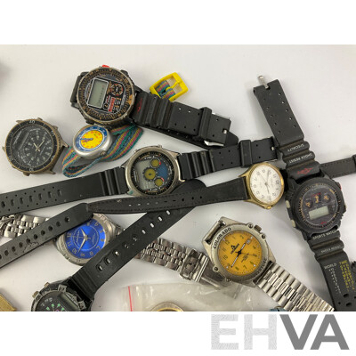 Collection of Digital and Anlogue Watches for Restoration or Parts Including Colorado and Seiko