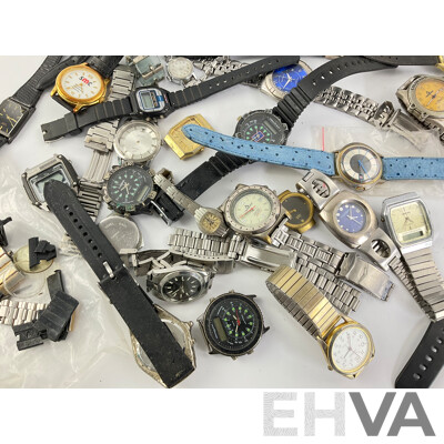 Collection of Digital and Anlogue Watches for Restoration or Parts Including Colorado and Seiko