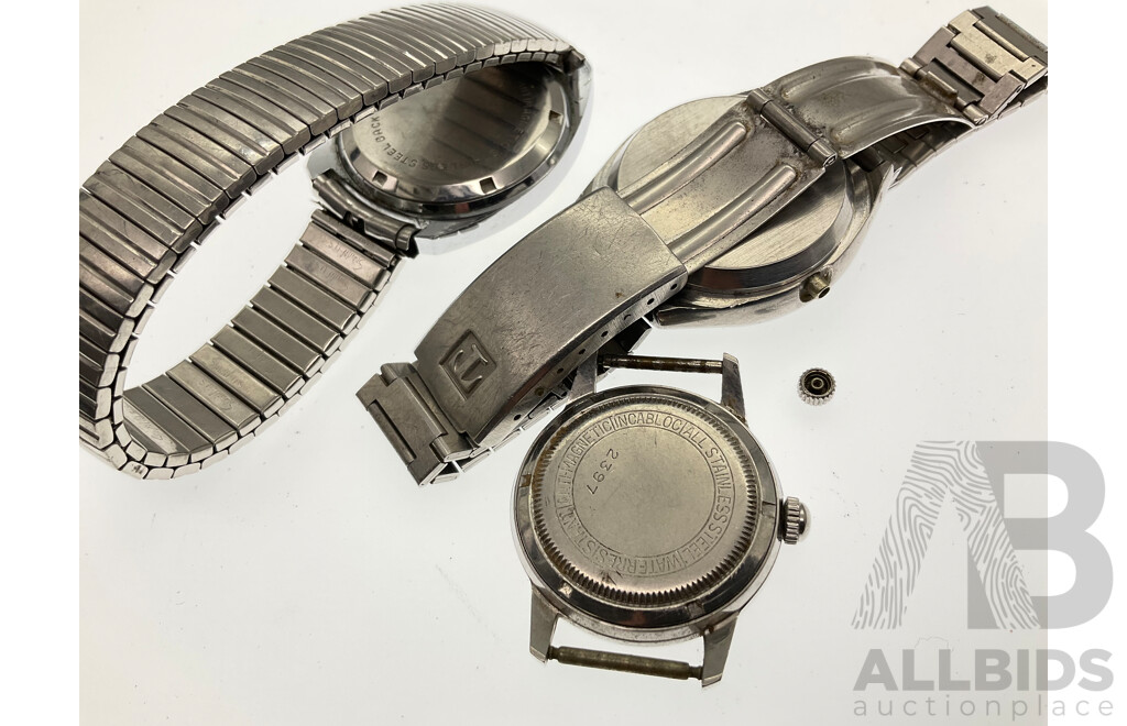 Three Vintage Wrist Watches for Parts or Restoration Including Tissot Seastar and Ceton