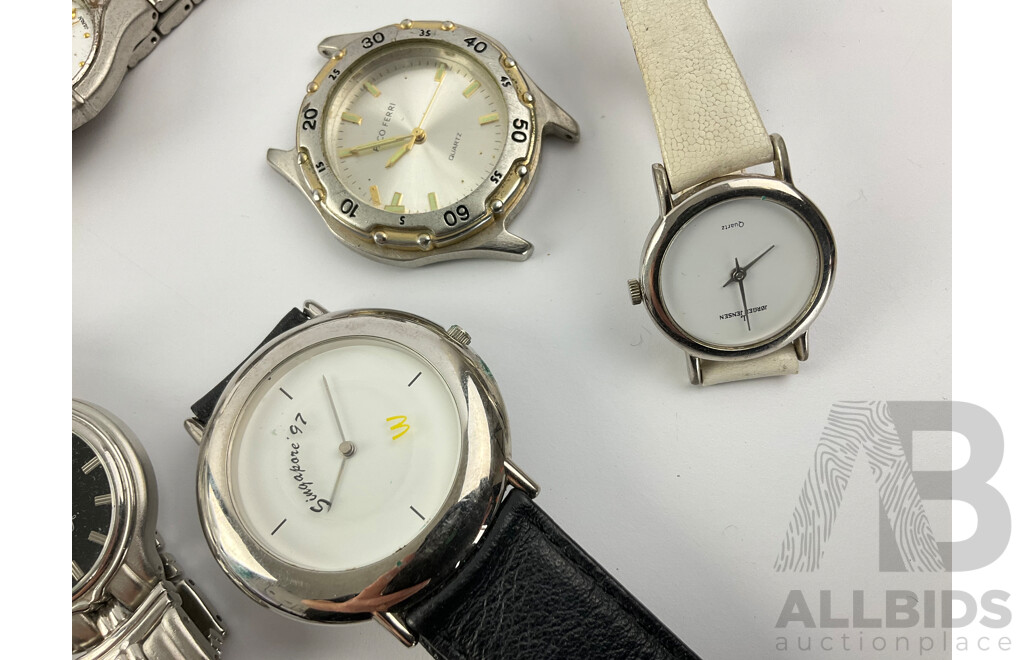 Collection of Men's and Women's Gold/Silver Tone Watches Including Adina, Minox, Heel, and More