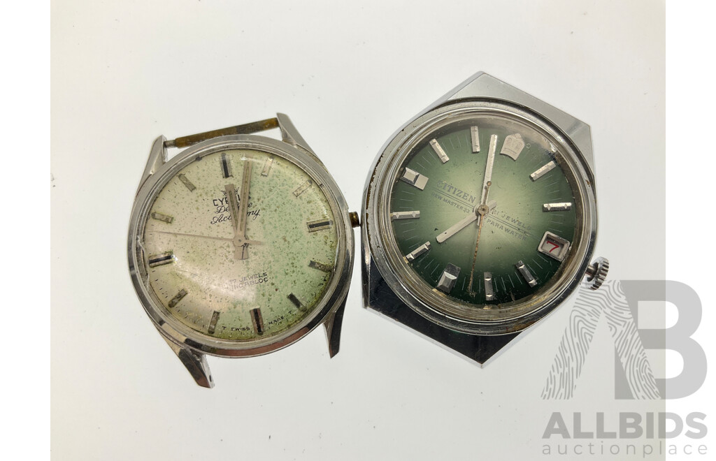 Collection of Vintage Mechanical Watches for Repair of Parts Including Citizen Crystal Seven and New Master 33, Talbot, Fipo,viceroy,cyra, Orient, Cyprus