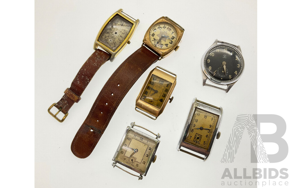 Collection of Vintage Mechanical Watches for Repair or Parts Including Windsor W.R Andrew Mackey, Anker, Regal