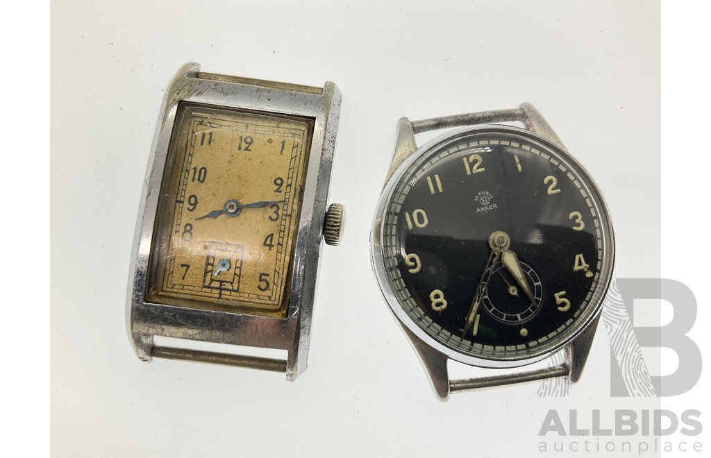 Collection of Vintage Mechanical Watches for Repair or Parts Including Windsor W.R Andrew Mackey, Anker, Regal