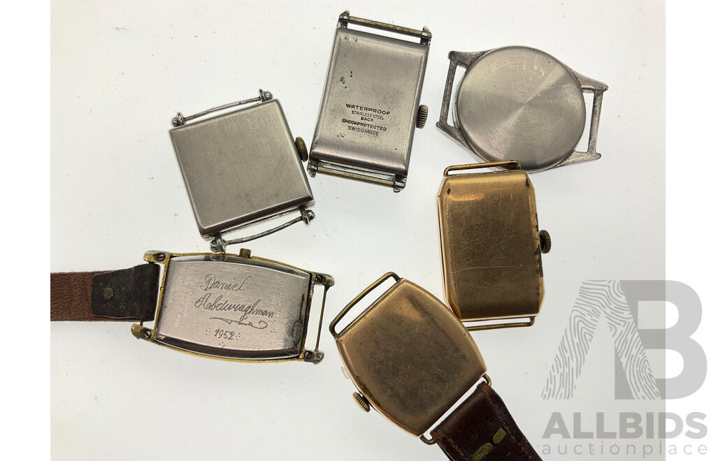 Collection of Vintage Mechanical Watches for Repair or Parts Including Windsor W.R Andrew Mackey, Anker, Regal