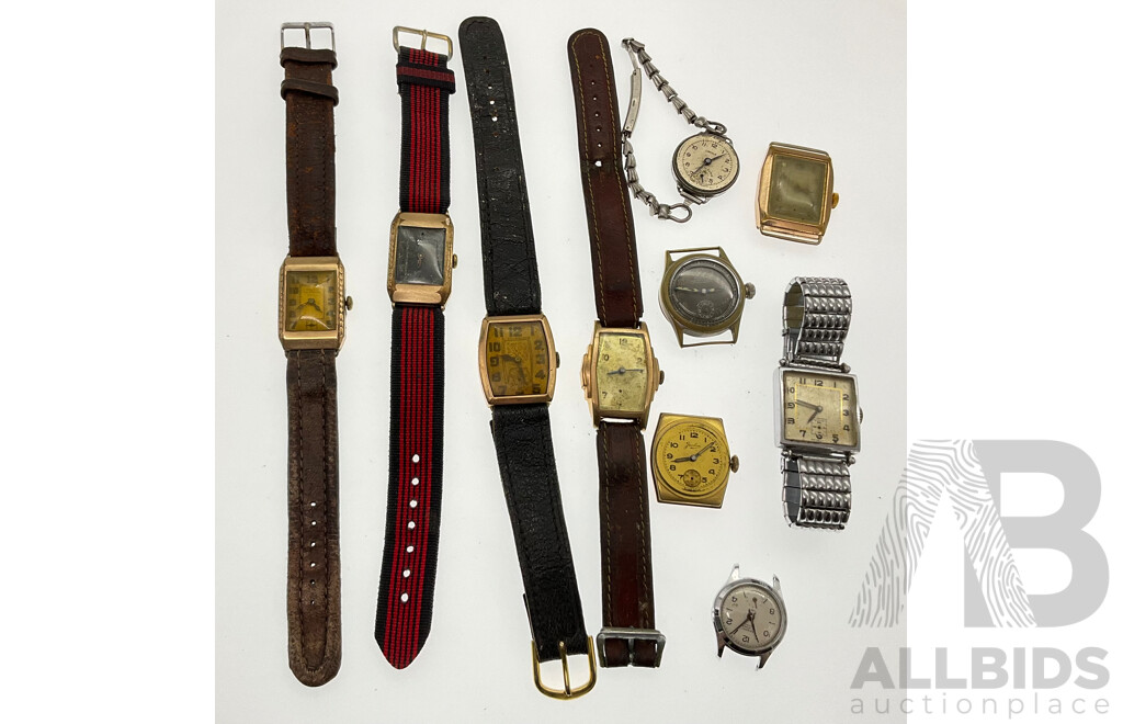 Collection of Gold and Silver Tone Watches for Repair or Parts Including Cyprus, Lincoln, Regent, Relide and More