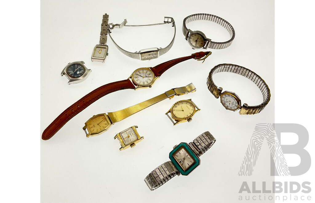 Collection of Women's Vintage Watches, Some for Repair Including Seiko, Citizen and Felicia