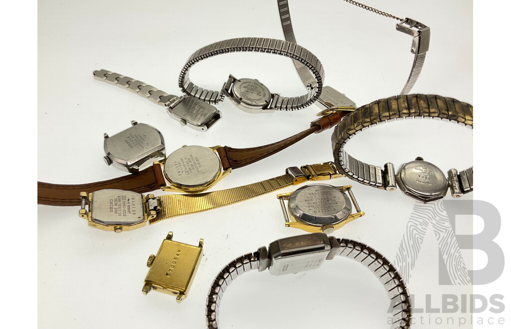 Collection of Women's Vintage Watches, Some for Repair Including Seiko, Citizen and Felicia