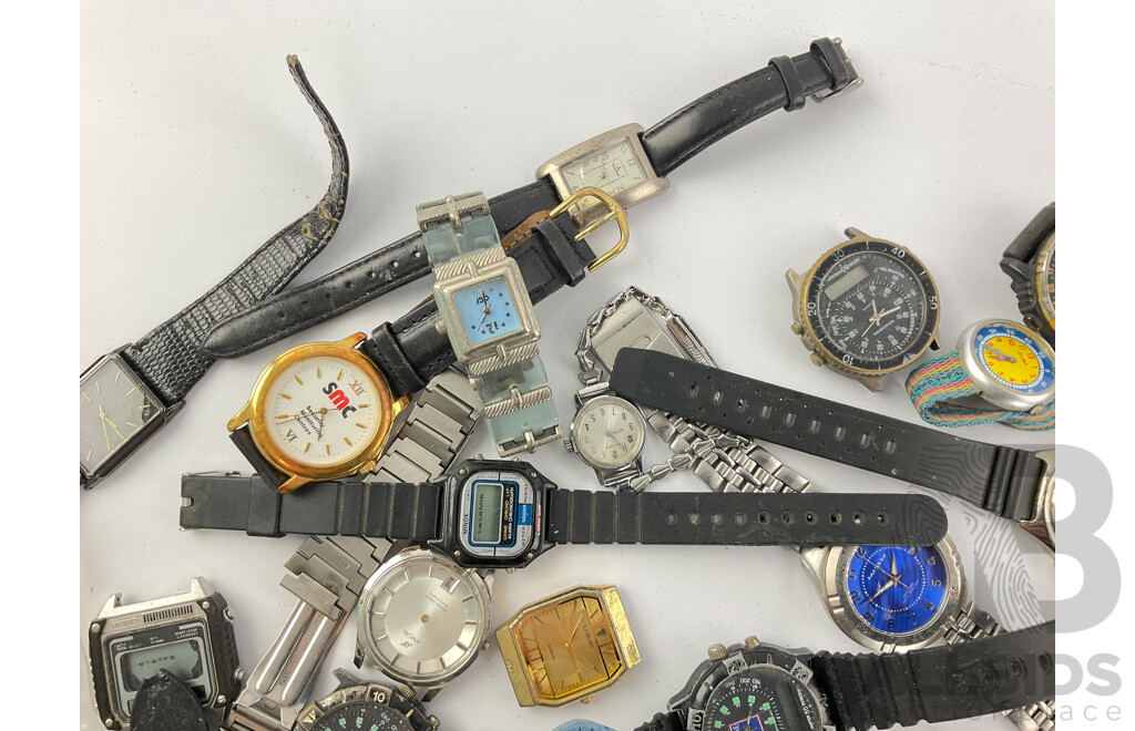 Collection of Digital and Anlogue Watches for Restoration or Parts Including Colorado and Seiko