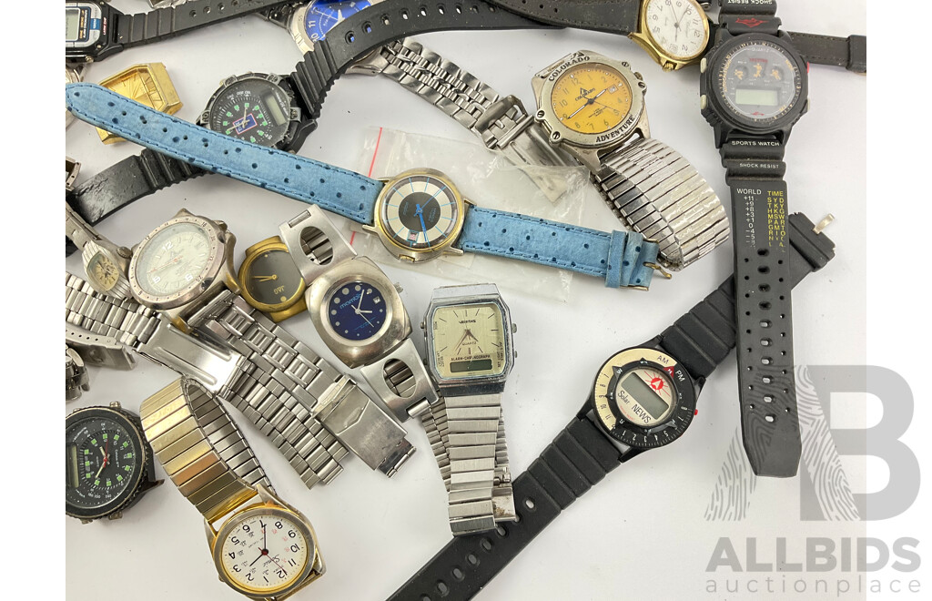 Collection of Digital and Anlogue Watches for Restoration or Parts Including Colorado and Seiko