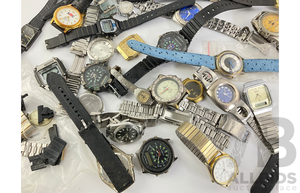 Collection of Digital and Anlogue Watches for Restoration or Parts Including Colorado and Seiko