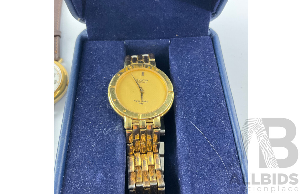 Collection of Women's Watches Including Boxed Guess with Mother of Pearl Face, Jag, Lorus and Boxed Bulova for Repair