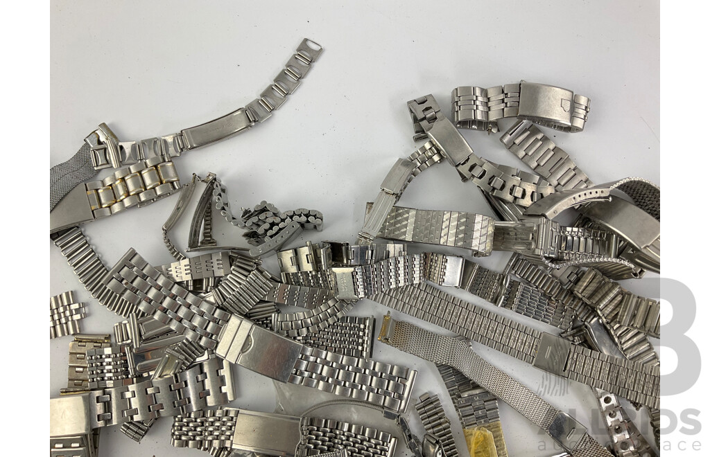 Collection of Men's and Women's Stainless Steel Wrist Watch Straps Including Jag, Timex, Geneva and Tissot