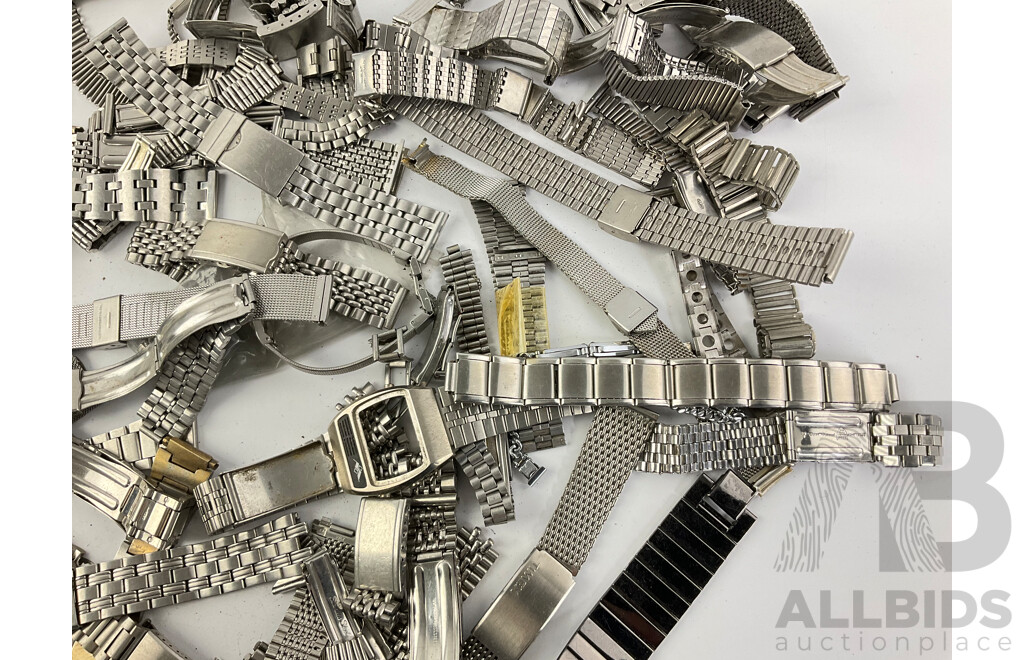 Collection of Men's and Women's Stainless Steel Wrist Watch Straps Including Jag, Timex, Geneva and Tissot