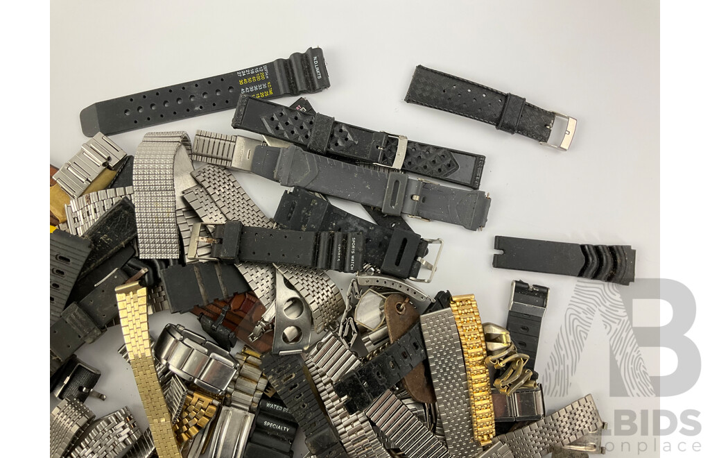 Collection of Men's and Women's Watch Strap Links, Bunds and Parts Including Orient, Citizen, Seiko and More